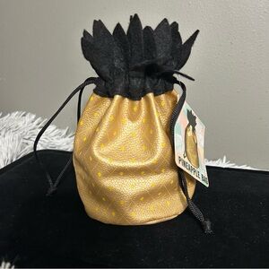 Gold Pineapple makeup Drawstring Bag